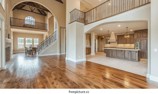 Spacious Modern House Interior with Open Floor Plan