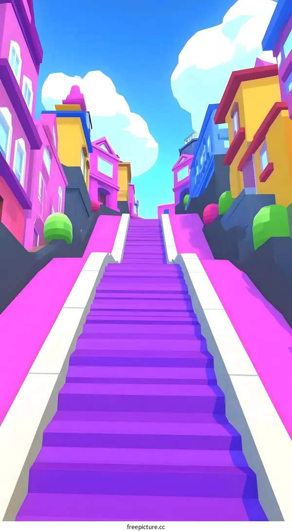 Colorful Staircase Leading to Sky