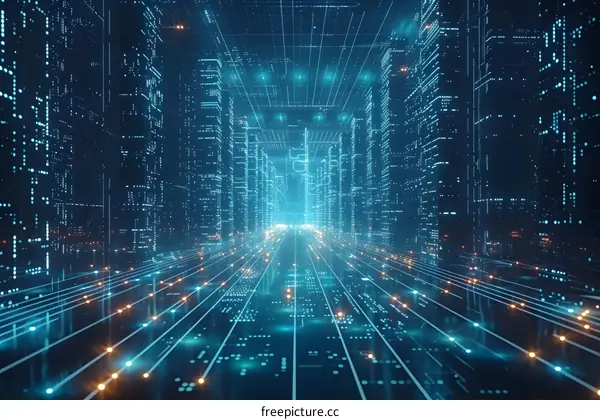 Futuristic digital city