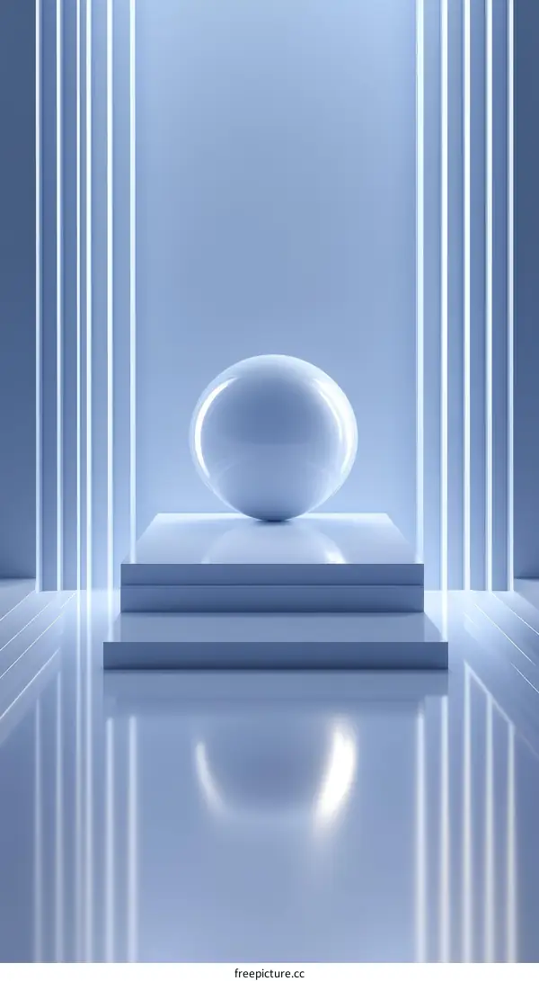 Abstract Minimalist Showcase with Sphere