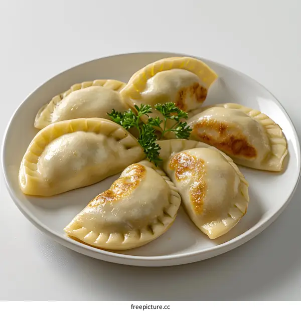 dumplings on a white plate