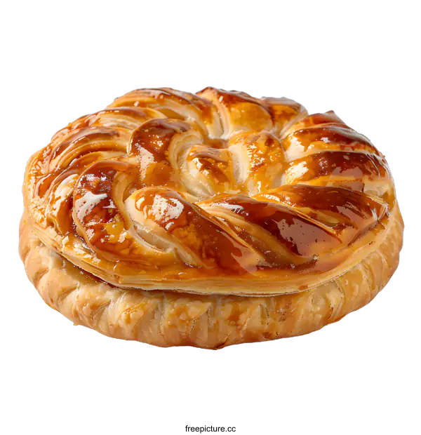 [Transparent Background PNG]Delicious Round Apple Pie on White Background