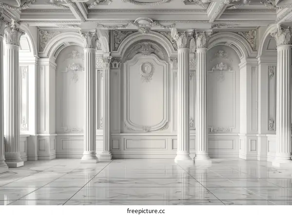 Elegant White Palace Interior Design