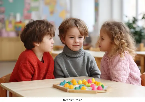 Children Playing Educational Games in Classroom