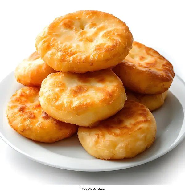 Freshly Baked Buns on a White Plate