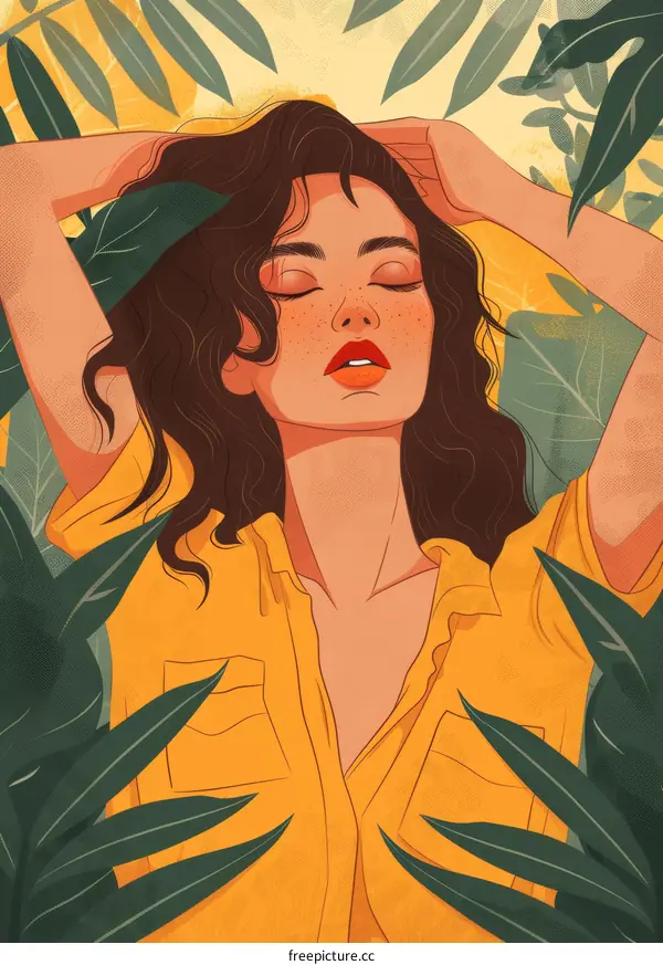 Portrait of a Young Woman with Brown Hair and Green Eyes