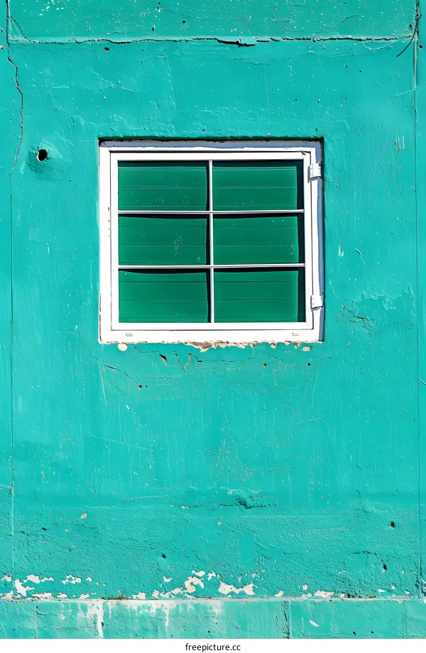 Green Wall With White Window