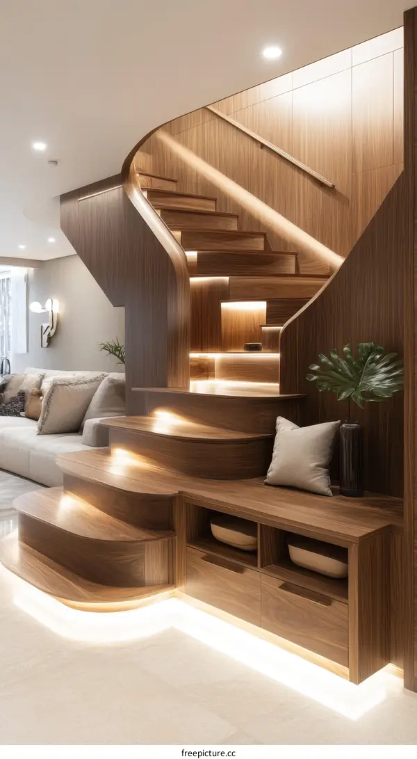 Modern Wooden Staircase Design Interior