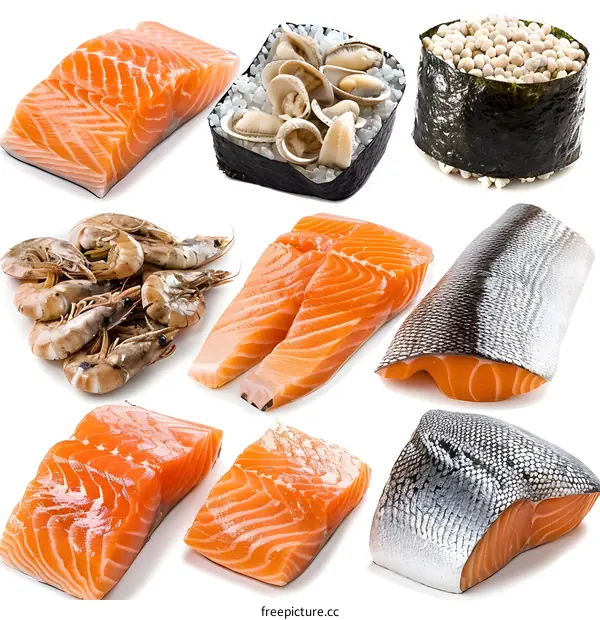 A variety of fresh seafood