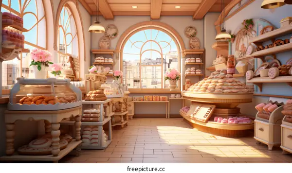 European style bakery shop interior