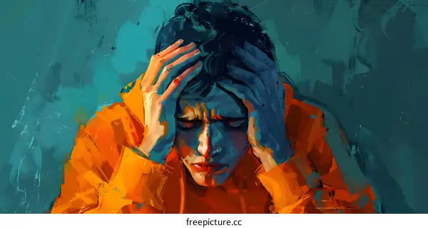 man holding his head in pain