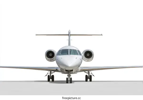 Luxury White Jet Airplane on Runway