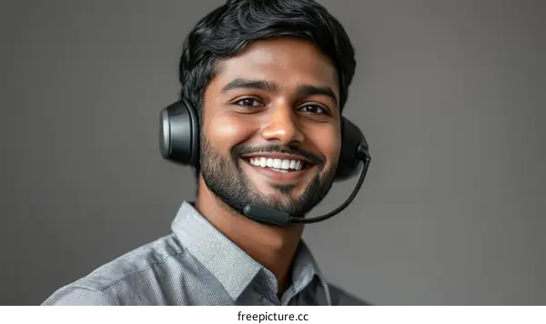 Smiling Customer Service Representative with Headset