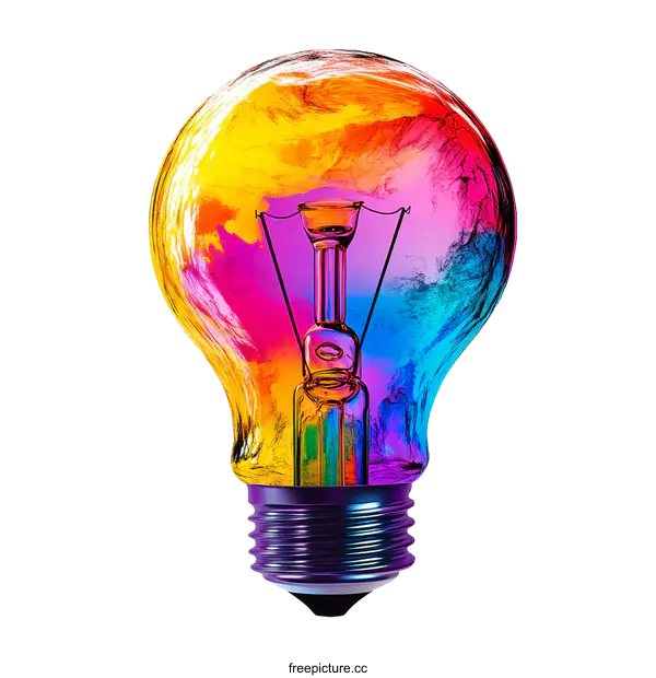 [Transparent Background PNG]Colorful Idea Lightbulb Image