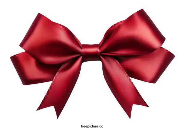 [Transparent Background PNG]Elegant Red Satin Ribbon Bow
