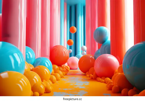 Colorful Spheres between Colorful Pillars