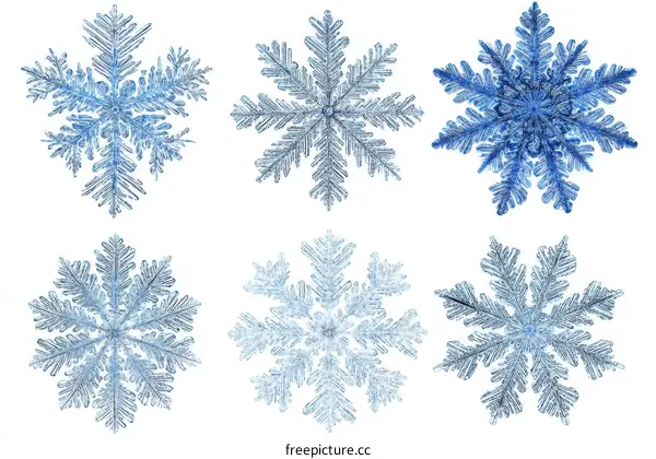 Six Beautiful Snowflake Patterns