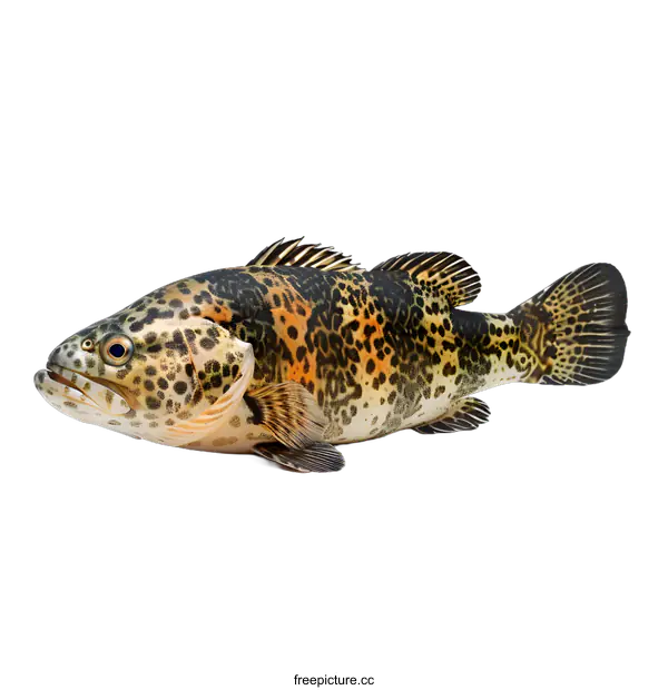 [Transparent Background PNG]Fresh Grouper Fish on White Background