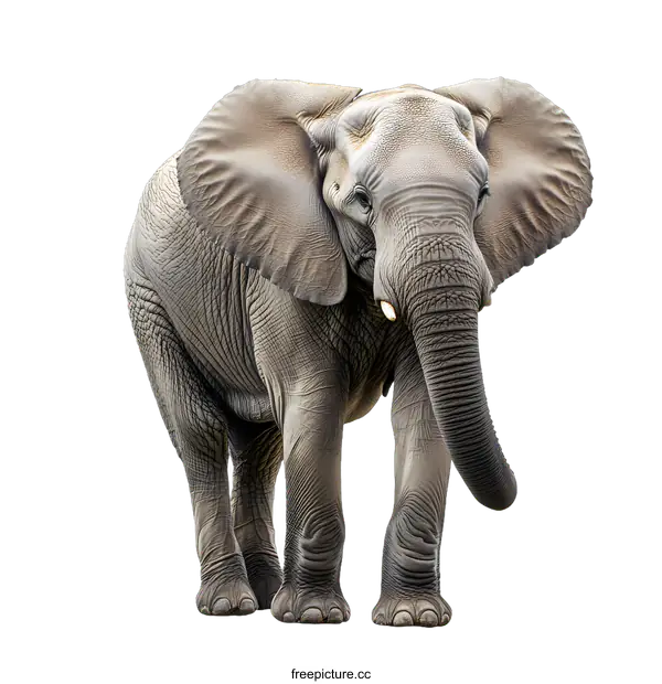[Transparent Background PNG]African Elephant Standing On White Background