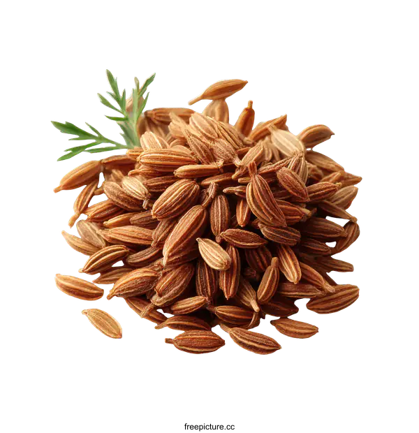 [Transparent Background PNG]Closeup Pile of Dried Fennel Seeds