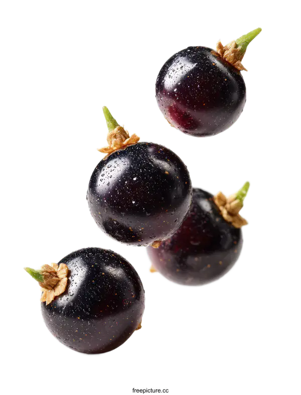 [Transparent Background PNG]Black Currants in Mid-Air Display