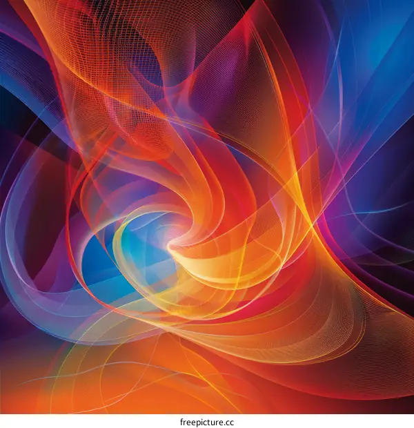 Abstract Colorful Flowing Lines Art Design