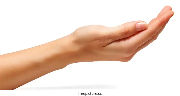 An open hand with the palm facing upwards