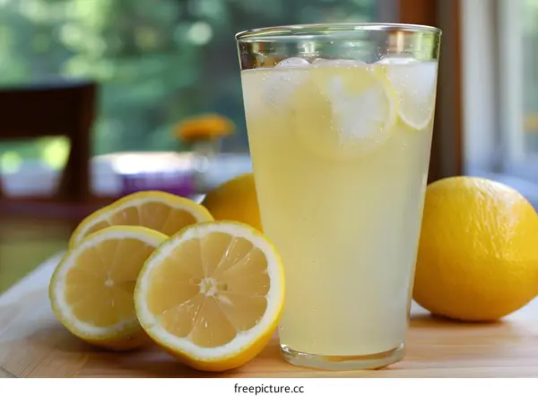 Glass of Lemonade with Lemon Slices