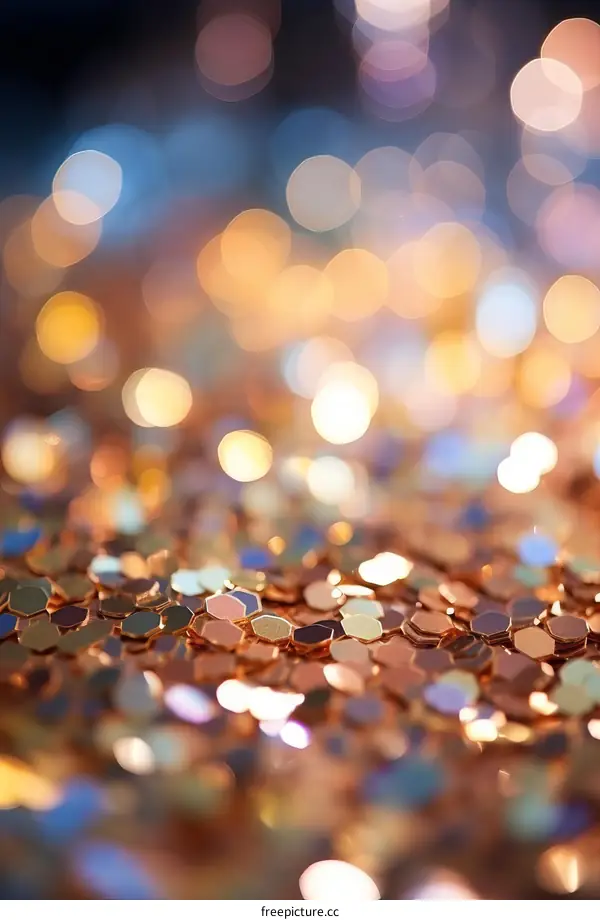 Sparkling Gold Glitter Texture with Blurred Background