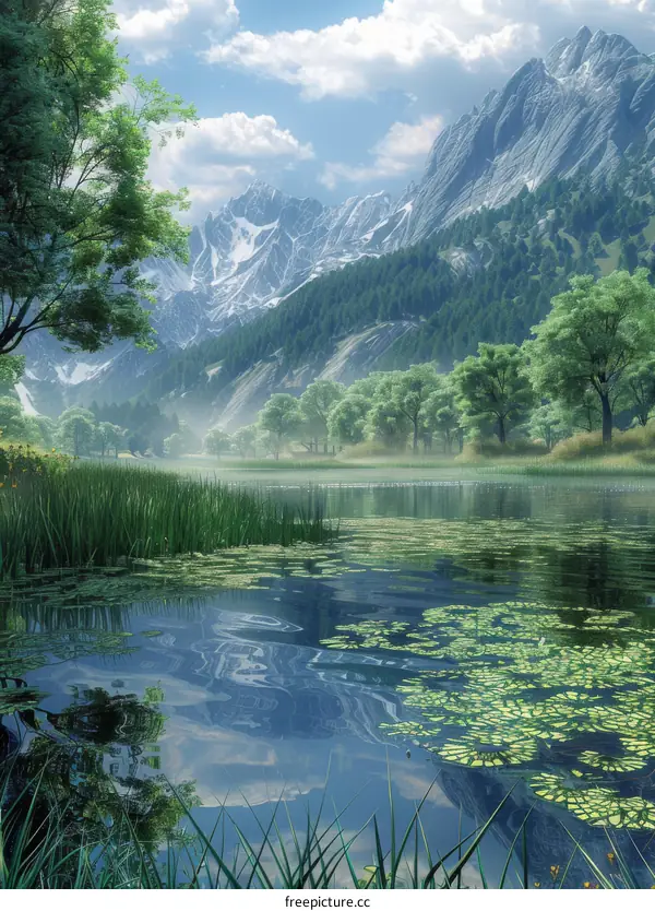 Tranquil Mountain Lake Reflection