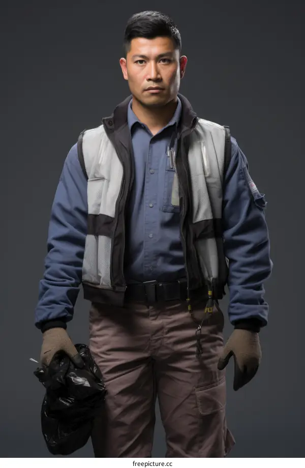 Portrait of a sanitation worker in uniform