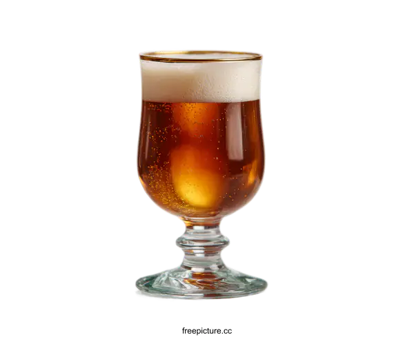 [Transparent Background PNG]A Glass of Beer with Frothy Top