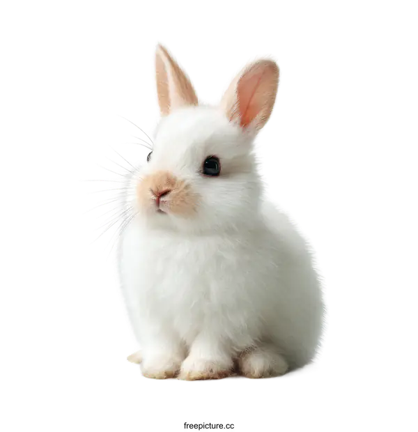 [Transparent Background PNG]Adorable Baby White Rabbit Close-up