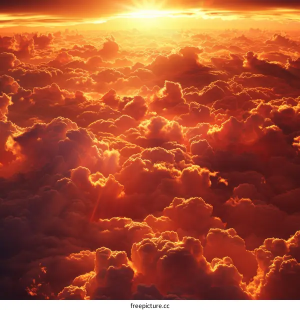 A Stunning Sunset Over a Sea of Clouds
