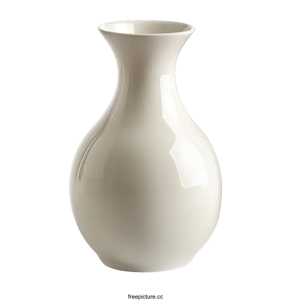 [Transparent Background PNG]White Ceramic Vase on White Background