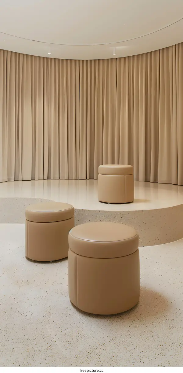 Beige Ottoman Seating In Modern Interior Design