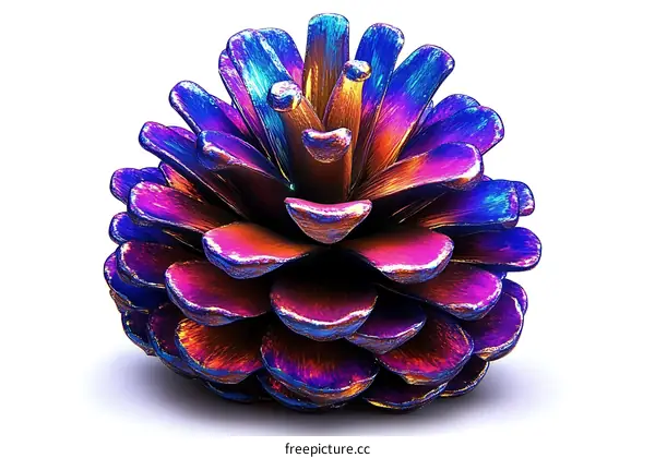 Colorful Iridescent Pine Cone Close-up