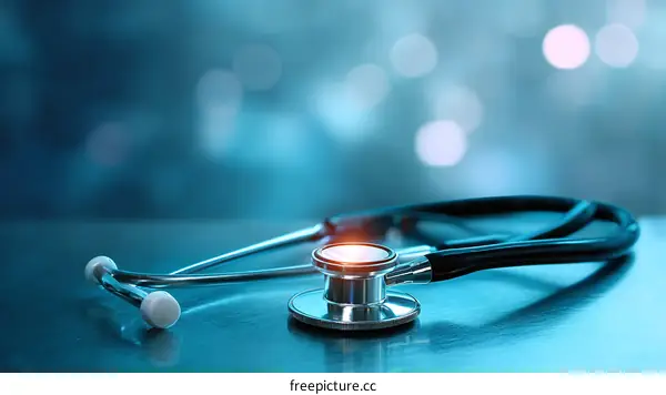 Medical Stethoscope on a Table Top