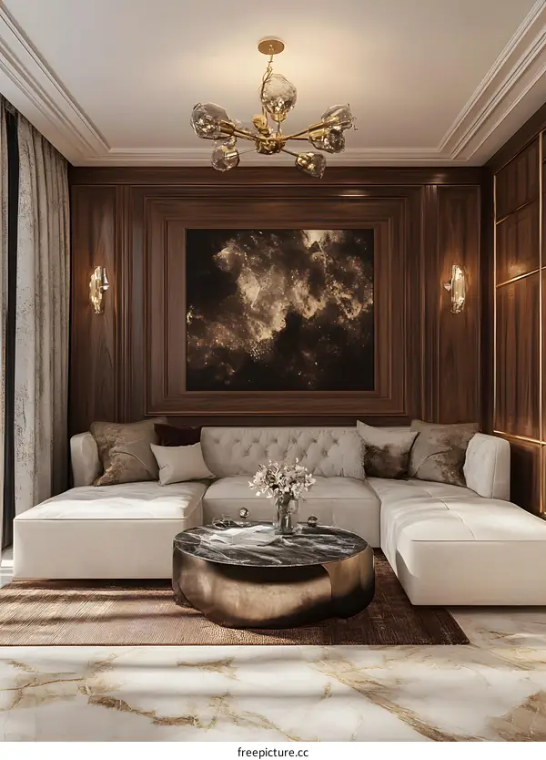 Modern Living Room Interior Design With Sectional Sofa