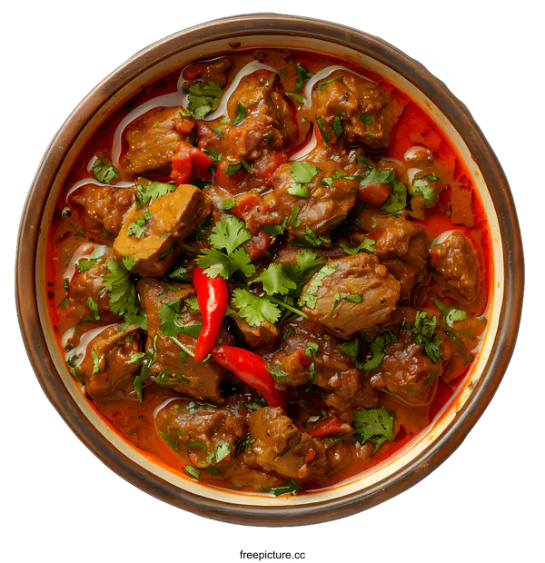 [Transparent Background PNG]Spicy Beef Curry in a Bowl