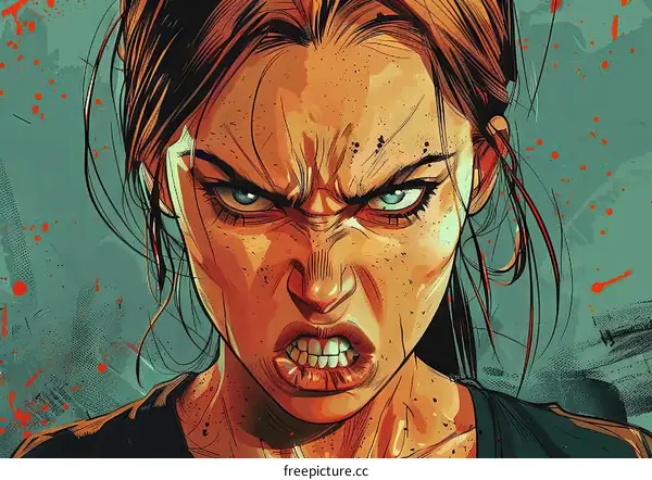 portrait of an angry looking woman