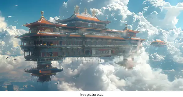 Ancient Chinese Palace in the Clouds