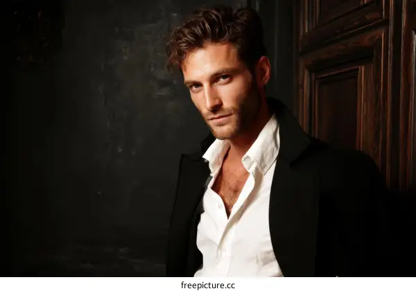 Stylish Man in a Black Jacket