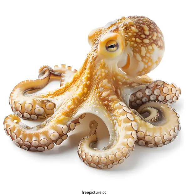Fresh Octopus on White Background