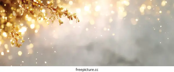 Golden Holiday Abstract Background with Bokeh
