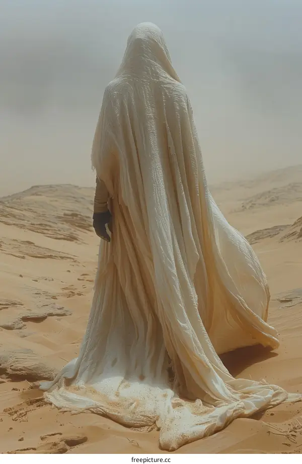 Solitary Figure in a Desert Landscape