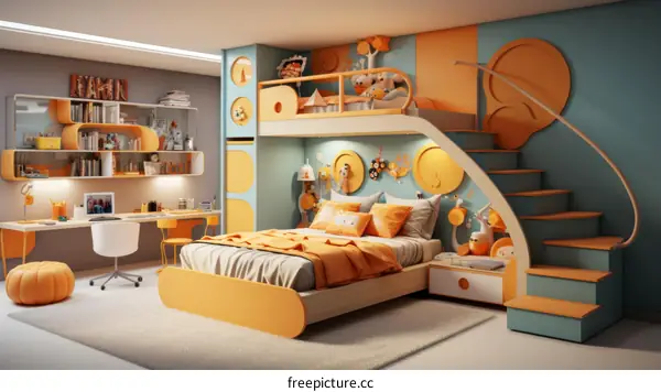 A cheerful and stimulating bedroom for a child