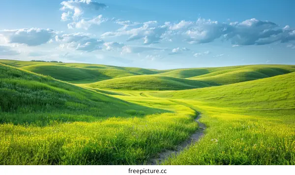 Small Hills under a Blue Sky