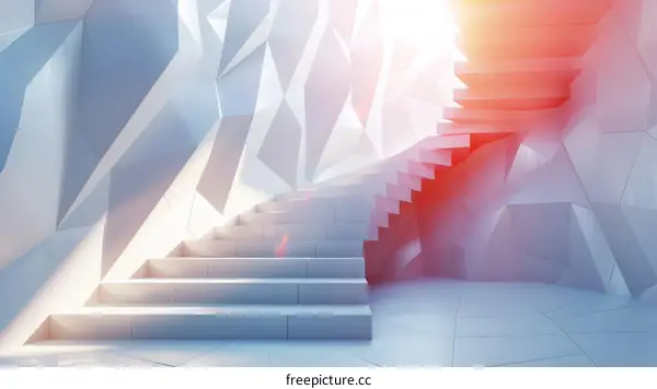 Surreal Staircase in a Modern Geometric Space