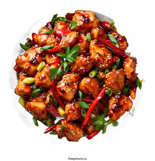 [Transparent Background PNG]Szechuan diced chicken